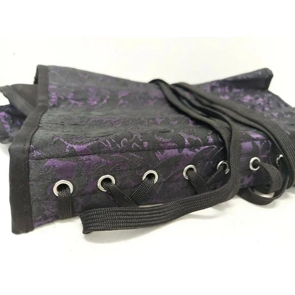 Corset Story Purple Brocade Satin Overbust, Spiral Steel Boned Corset, Waist 36" - Picture 8 of 12